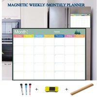 【CC】 Cylinder Dry Magnetic Weekly amp;Monthly Planner Calendar Whiteboard Message Fridge Bulletin Board Kids Size
