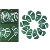 Fogong 10Pcs Golf Iron Headcover Protection PU Leather Club Head Covers 4,5,6,7,8,9,A,S,P,X เตารีดกันลื่นปกป้องครอบคลุมด้วยการปิดสติกเกอร์