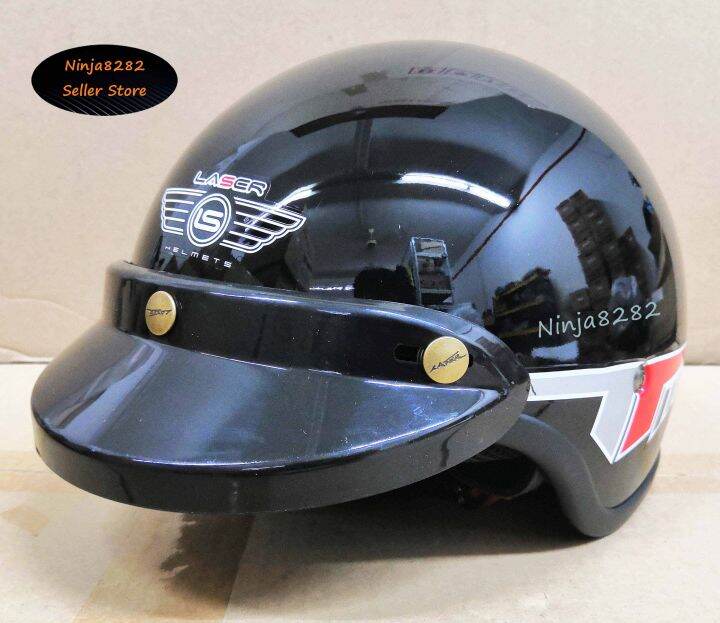 Laser Helmet Half Cut ( Black ) SGV LASER XDOT SWAN KHI VESPO MHR BKP ARC MS88 Lazada