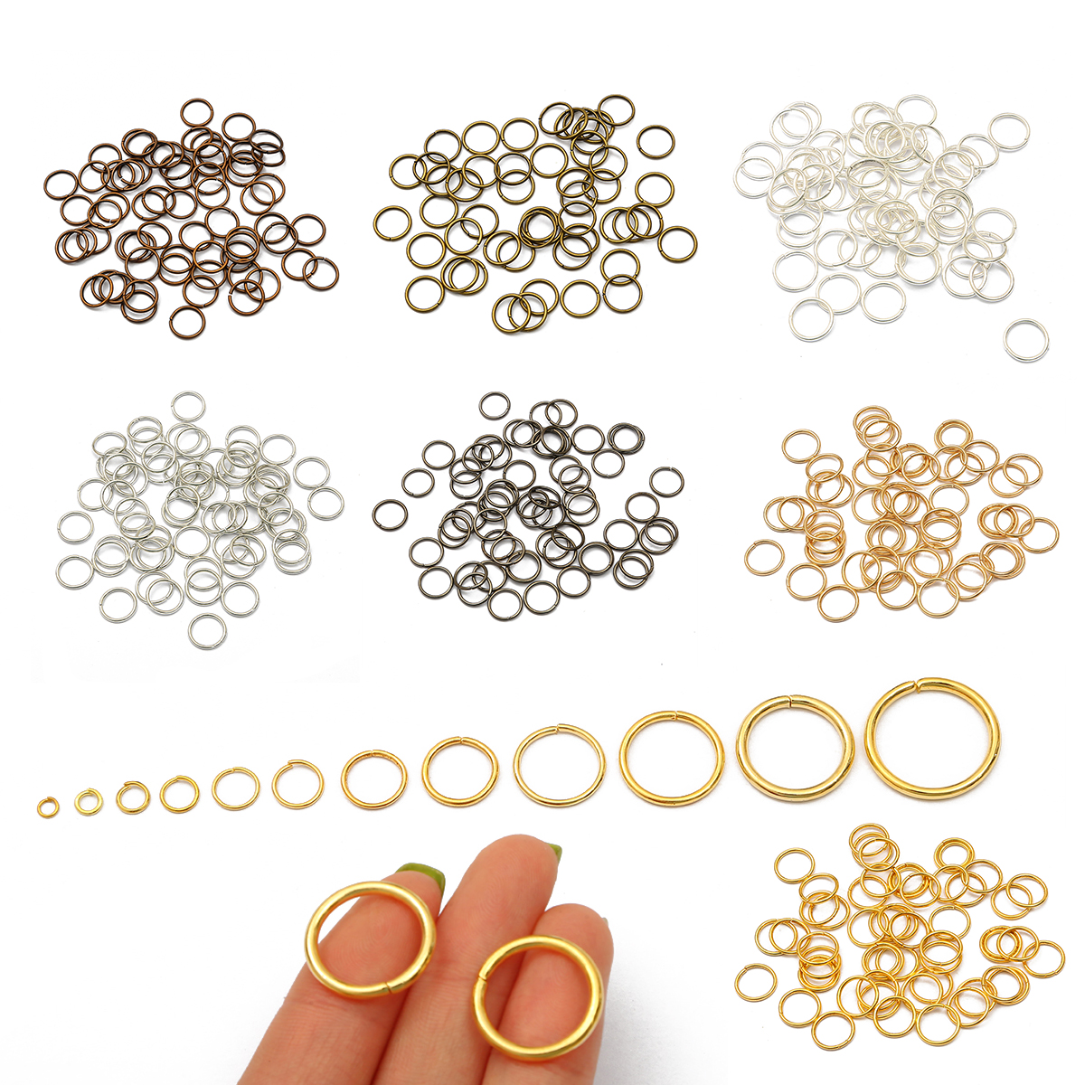 3-16mm Metal Open Jump Rings Split Rings Connectors For DIY Jewelry Making#