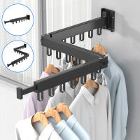 Invisible Retractable Wall Mount Clothes Hanger Indoor Household Organization Balcony Clothes Drying Rack Folding Clothes Hanger Cleaning Tools