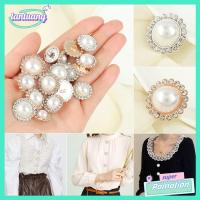 TANTUANG 10Pcs อุปกรณ์เสื้อผ้า เย็บปักถักร้อย DIY ปุ่มเสื้อ Rhinestoneเงา ปุ่มเสื้อผ้ามุก อุปกรณ์เย็บผ้า