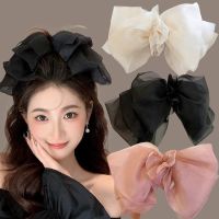 Big Hair Bows Chiffon Solid Color Large Bowknot Hairpins Spring Clamp Clip for Women Fashion Korea Headwear Accessories New 2023