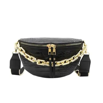 Thick Chain Women's Waist Bag Plaid Fanny Pack Fashion Crossbody Chest Bags  Female Belt Bag Handbags and Purses