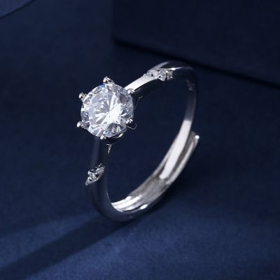 [COD] Mosang Diamond Opening Classic Psychic Six Claw Ring Light Luxury หมั้นหมายถึงของขวัญสำหรับแฟนสาว Christmas Gift