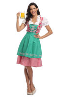 JustSaiyan ผู้หญิงวินเทจเยอรมัน Dirndl ชุดแบบดั้งเดิม Oktoberfest เครื่องแต่งกายสำหรับบาวาเรียฮาโลวีนเทศกาล