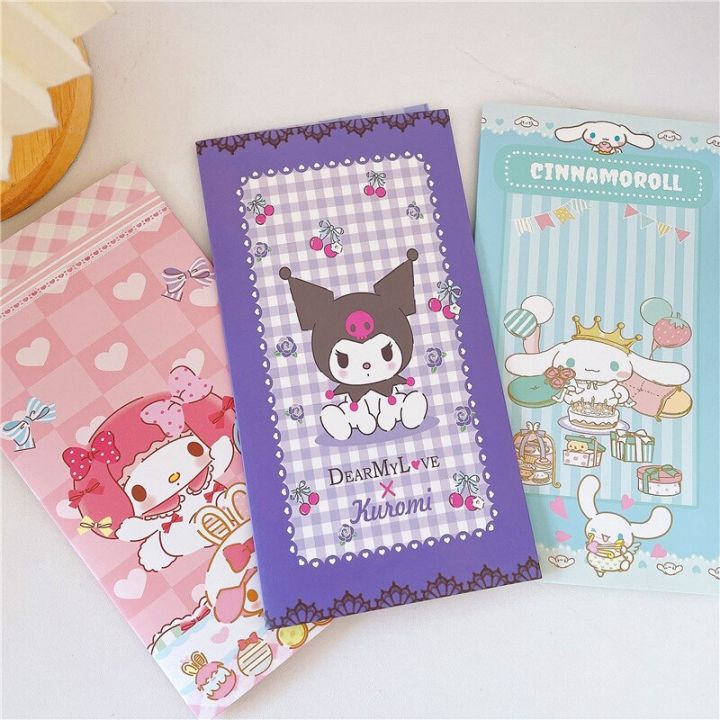 sanrio-kuromi-melody-cinnamoroll-ชุดสติกเกอร์บัตรสติ๊กเกอร์ชุดเครื่องเขียนแบบผสมผสานขายส่ง