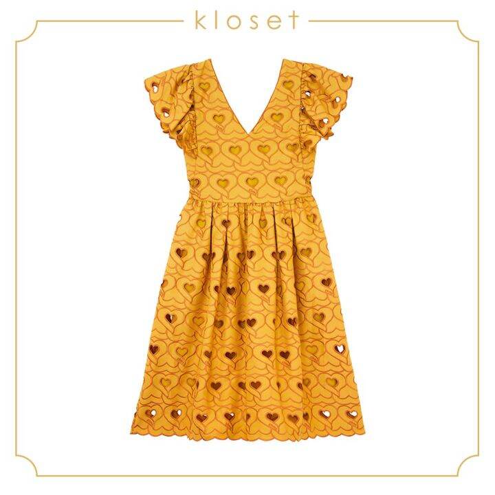 kloset-heart-embroidered-dress-aw19-d006-เสื้อผ้าผู้หญิง-เสื้อผ้าแฟชั่น-เดรสแฟชั่น-เดรสผ้าปัก