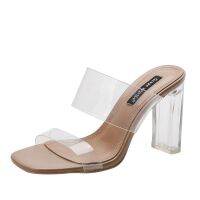 20212020 Summer New Women Sandals Transparent Word Sandals Women High-heeled Crystal Heel Sexy Women Sandals