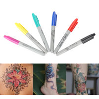 Duevin 6 ชิ้น/เซ็ต Tattoo Piercing Skin Marker ตำแหน่งปากกาแต่งหน้าถาวร Body Art Beauty Tool