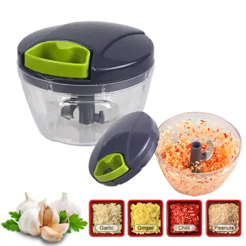 New Portable Manual Garlic Chopper Food Processor Hand Pull String Garlic  Press Crusher Meat Mincer Cooking Kitchen Accessories