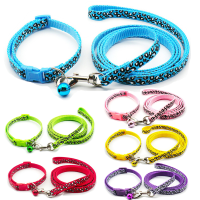 แฟชั่นสุนัข Cat Collar Leash ปรับปลอกคอ Bell สำหรับลูกสุนัขสุนัขขนาดเล็กกลางแจ้ง Chihuahua Terier Schnauzer