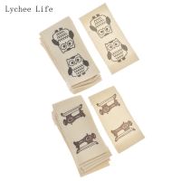 Lychee Life 10Pcs Cartoon Owl Hand Made Cloth Tags Animal Embroidered Cotton Garment Labels Tag For Bags Diy Sewing Materials Stickers Labels