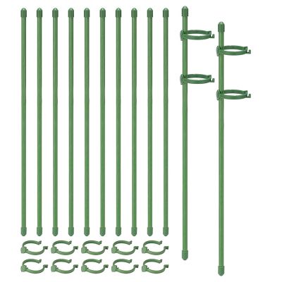 20 Pack Plant Support Stakes Adjustable Garden Single Stem Floral Flower Support Stake Plant Cage Support Rings