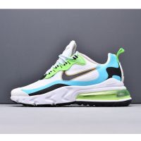 2023 Hot Sale 【Original】 NK* Ar* Max- 270 Reac Ar* Cushion Half Palm Breathable Running Shoes White Blue Green Sports Shoes {Free Shipping}