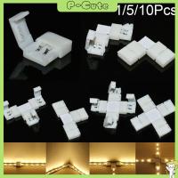 P-CUTE 1/5/10Pcs เชื่อมฟรี สำหรับ 3528 5050 คลิปต่อ Coupler ไร้บัดกรี 2Pin ขั้วต่อ LED Strip PCB 8mm 10mm