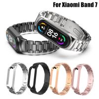 สายนาฬิกาโลหะสำหรับสร้อยข้อมือเหล็กสแตนเลส Mi Band 7 8หรูหราบน Miband 7 8นาฬิกาอัจฉริยะสายรัด