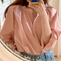 (พร้อมส่ง) Peach pink shirt ?? C3784 เสื้อเชิ้ตผู้หญิง เชิ้ตแขนยาว เชิ้ตสไตล์เกาหลีผู้หญิง