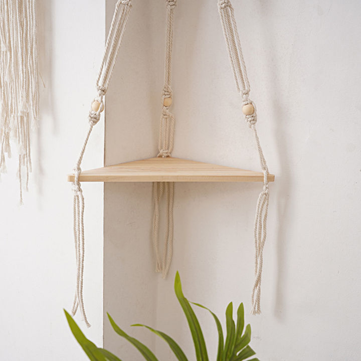 bedroom-decor-cotton-rope-weaving-living-room-storage-wooden-clapboard-wall-hanging-shelf-clapboard-corner-shelf