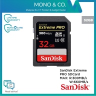Thẻ SD SanDisk Extreme PRO SD 32GB 64GB 128GB 300 Mb giây Class 10 U3 4K thumbnail