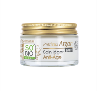 SoBio Precious Argan ANTI-AGING LIGHT CREAM NIGHT 50 ml.ครีมอาร์แกนออแกนิค นำเข้าจากฝรั่งเศส สูตรไลท์ เนื้อครีมบางเบา