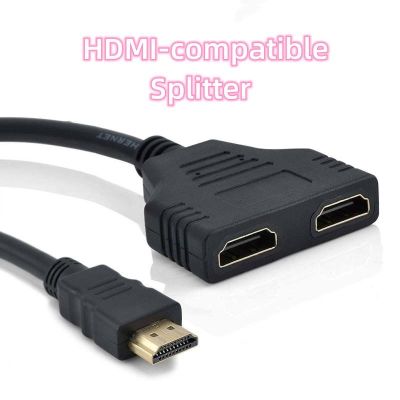【cw】 compatible Splitter 1 Input Male To 2 Output Female Port Cable Adapter Converter 1080P For Games Videos Multimedia Devices