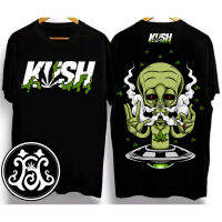 2023 KUSH T-SHIRT  แขนสั้นพิมพ์ลายหน้าและหลังดีไซน์ใหม่ปี 2023 ไม่จำกัดเพศ แนวย้อนยุค cotton t-shirt   เสื้อยืดพิมพ์ลายกัญช สามมิติ