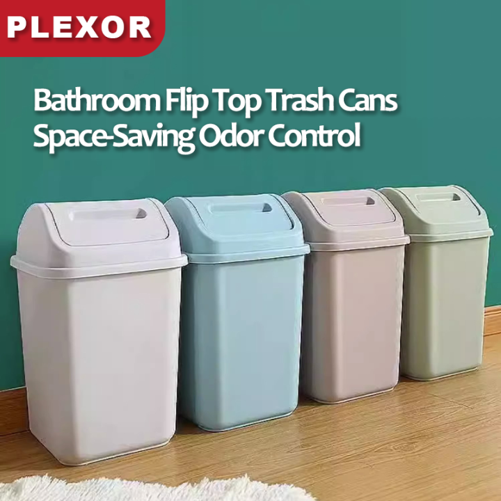 Plexor 10L/12L Bathroom Flip Lid Trash Can Bed Side Waste Can SwingTop