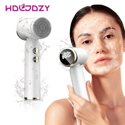 LED Electric Facial Cleansing Brush 6 In 1 Face Cleaner Blackhead Removal Pore Clean Skin Rejuvenation Beauty Care Device Tools