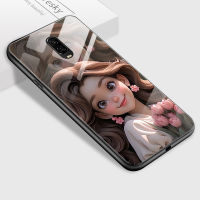 Mop Mall สำหรับ OnePlus 10 Pro OnePlus 6T เคสเคสกันกระแทกนิ่มกระจกเทมเปอร์ลายการ์ตูนเจ้าหญิงยิ้มเคสโทรศัพท์