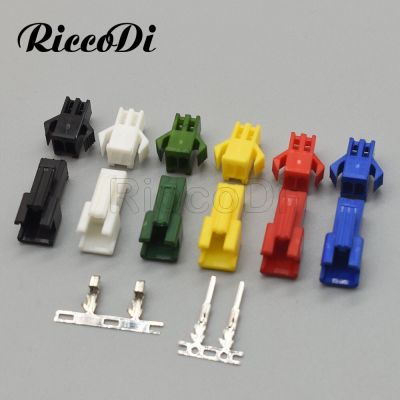 10-100Set Black White Blue Green Red SM Connector Plug Pitch 2.54MM Female Male Housing + Terminals SM-2P SM-2R JST SM2.54 2Pin Watering Systems Garde