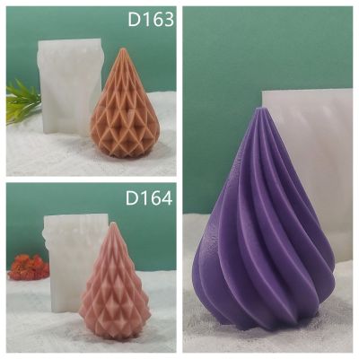 D163-165 Origami Droplet Cone Candle Silicone Mold Gypsum form Carving Art Aromatherapy Plaster Home Decoration Mold Gift Handma
