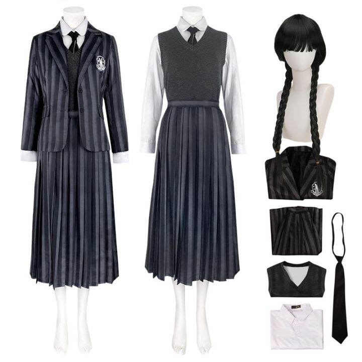Wednesday Addams Cosplay Costume Schoolgirl Uniform Wednesday Nevermore