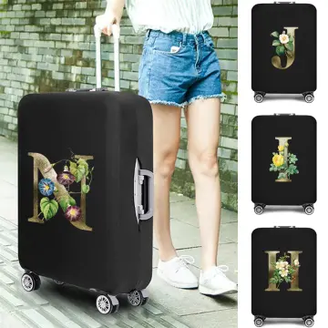 Golden Letters Luggage Case Suitcase Protective Cover Travel Elastic  Luggage Dust Cover