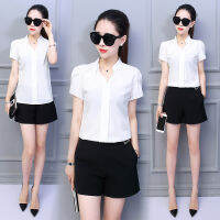 Summer Korean Fashion Womens Tops and Blouses Chiffon Women Blouses Short Sleeve White Office Lady Shirts Ladies Tops