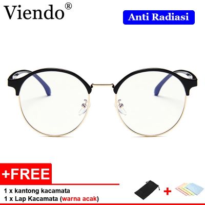 Viendo 2019 Korea Kacamata Anti Radiasi Untuk Wanita Pria Kaca Mata Frame Bulat Kacamata Komputer