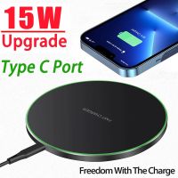 ₪﹊ 15W Wireless Charger Pad for iPhone 14 13 12 11 Pro Max Induction Fast Wireless Charging Station for Samsung Xiaomi Qi Chargers