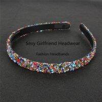【CW】จำลอง Rhinestones เครื่องประดับผมหรูหรา Hairbands Sparkly Padded Bands Headdress HeadbandsJH