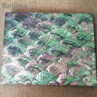 Painted fan patterin paua abalone shell mother of pearl laminate sheet for decoration and wood inlay size 240/140mm