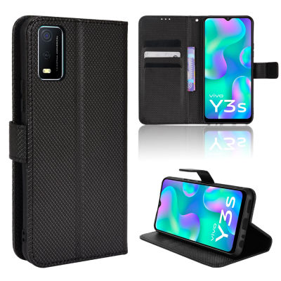 VIVO Y3S 2021เคสหนัง PU ทรงกระเป๋าเงินพับได้เคสโทรศัพท์ VIVOY3S 2021ฝาหลัง