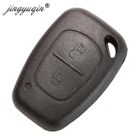 Jingyuqin 2ปุ่มรถรีโมทฝาครอบซองใส่กุญแจกรณี Fob สำหรับ Vauxhall สำหรับ Opel Vivaro/ Renault Movano Trafic Renault Kangoo Blank