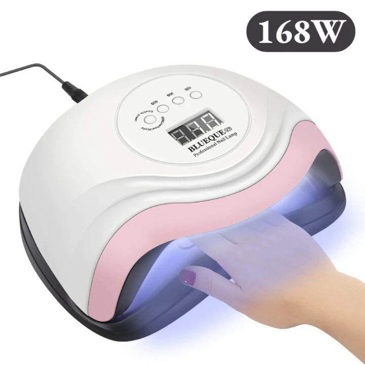 168W UV LED lamp for nails portable gel polish drying lamp with 4 gear