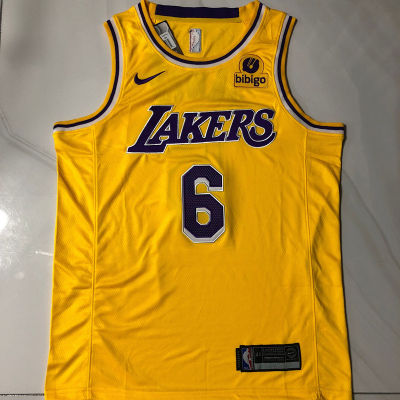 Ready Stock High Quality Mens No.6 Lebronn Jamess Los Angeles Lakerss 2020-21 Swingman Jersey - Yellow
