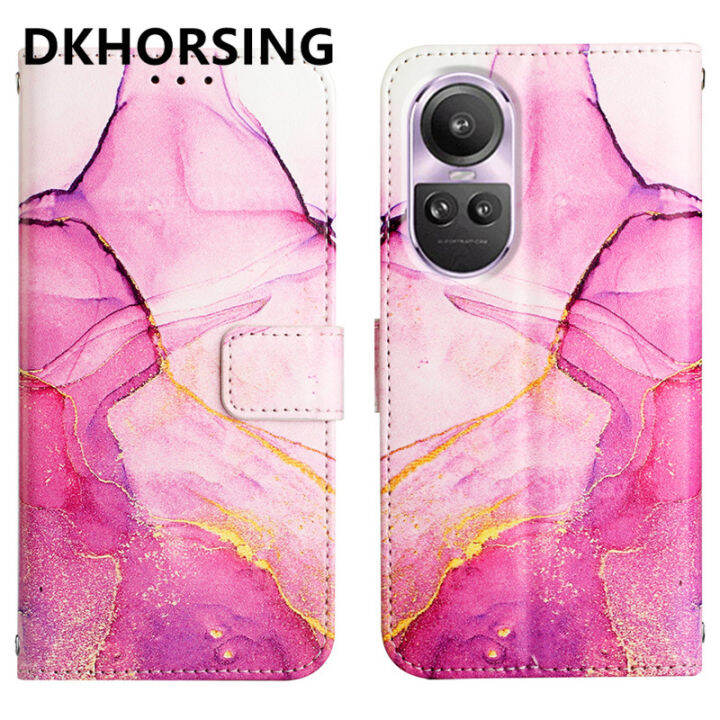 dkhorsing-เคสโทรศัพท์มีกระเป๋าเงินแบบฝาพับสำหรับ-oppo-reno-10-reno-10-pro-2023ใหม่ผิวลาย-pu-หนังหินอ่อนรู้สึกปลอกอ่อน-oppo-reno-5g-กระเป๋าสตางค์การ์ดยืดแบบพกพากันกระแทกด้านหลังกระเป๋าครอบ-oppo-reno-10