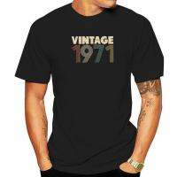 Vintage 1971 50th Birthday T-Shirts for Men Retro Funny 100% Cotton Tee Shirt O Neck Short Sleeve T Shirt Gift Idea Clothes