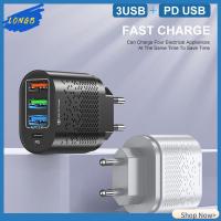 LONGB EU UK US พิมพ์ C 48W 3 ที่ชาร์จ USB PD ที่ชาร์จด่วน อะแดปเตอร์ชาร์จ