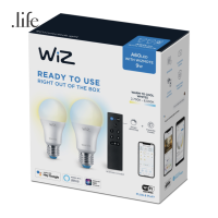 ชุดหลอดไฟอัจฉริยะ Wiz - StarterKit [2 White Bulb + Remote] by dotlife