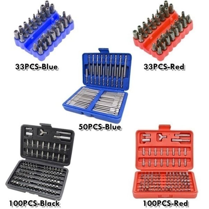 hot-k-เครื่องมือบิตบิตไขควงเจาะรูสลักดาว-hex-torx-33-50-100ชิ้นป้องกันการงัดแงะบิตเพื่อความปลอดภัย