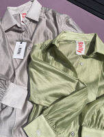 Patina Blouse (มีให้เลือก 2 สี) - เสื้อเชิ้ตทรง loose ดีเทลจีบรูดช่วงไหล่