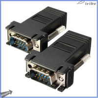 jianzhanqinl Extender VGA RGB HDB ตัวผู้ไปยัง CAT5 LAN CAT6สายเคเบิลอะแดปเตอร์ตัวเมีย RJ45